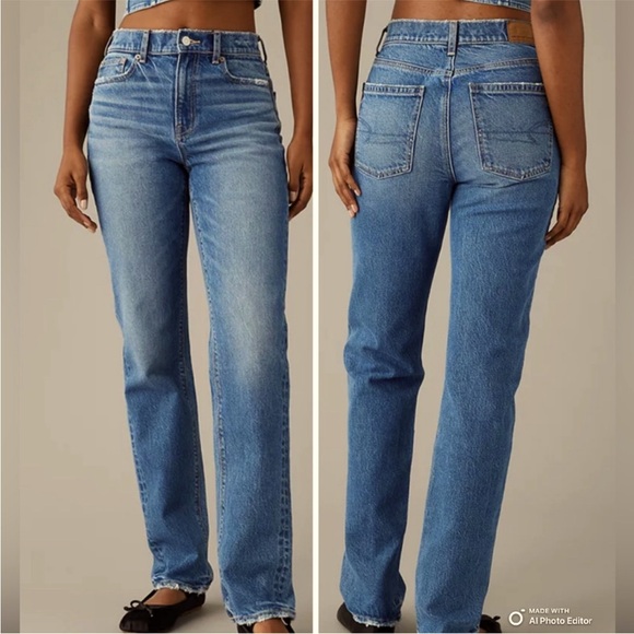 American Eagle Outfitters Denim - AE American Eagle '90s Straight Stretch Blue Denim Jeans Women Size 6 WORN ONCE